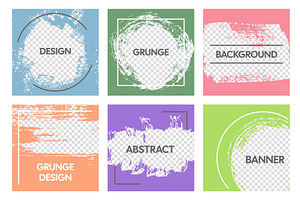 Square grunge banner templates, a Texture Illustration by winwin.art