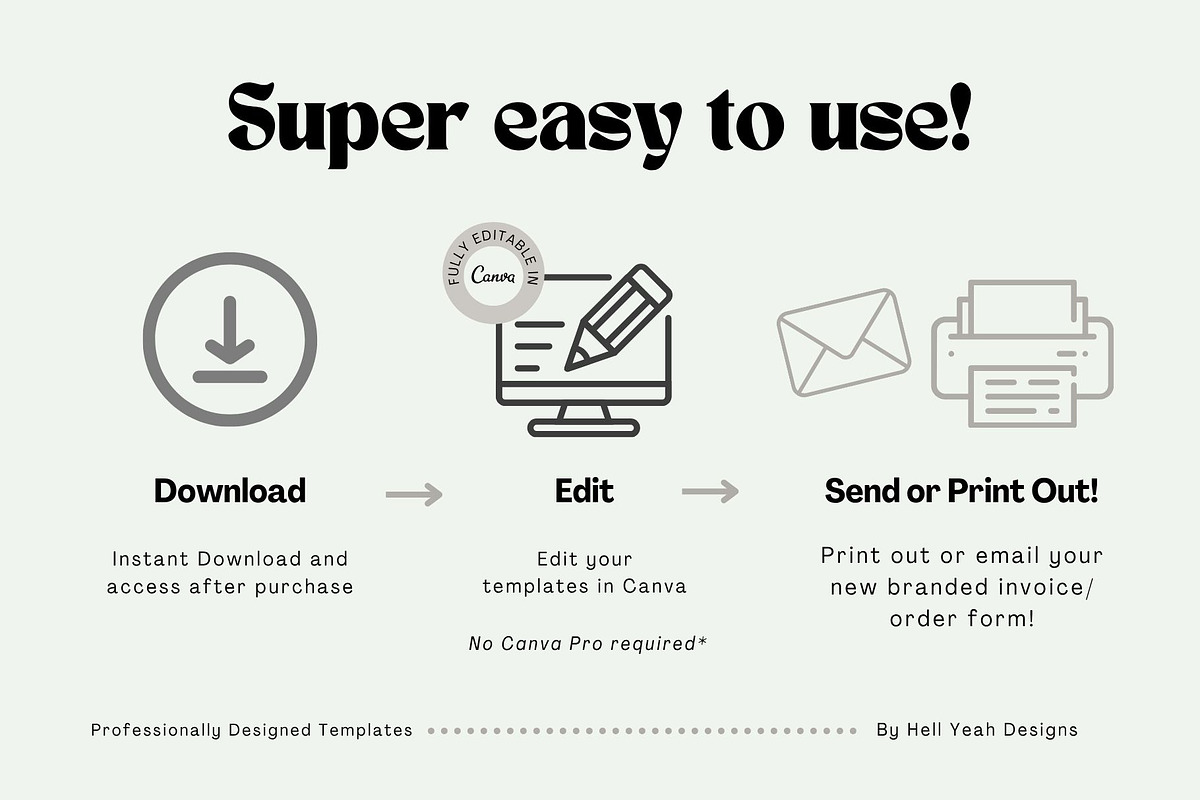 Monochrome Invoice & Order Form, a Stationery Template by Hell Yeah Designs (Photo 2 of 8)