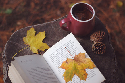 Autumn tea and a book