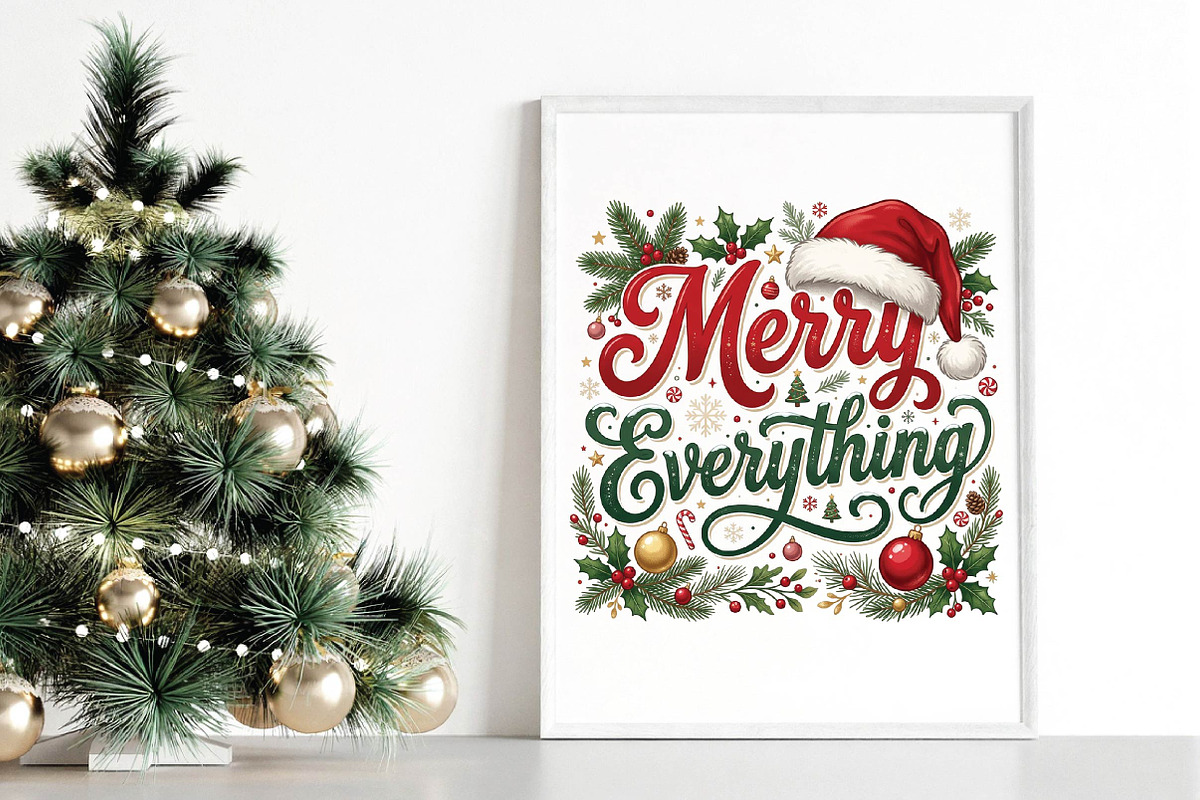 Merry Everything Christmas PNG, a Seasonal Illustration by DreamPrint404 (Photo 5 of 6)