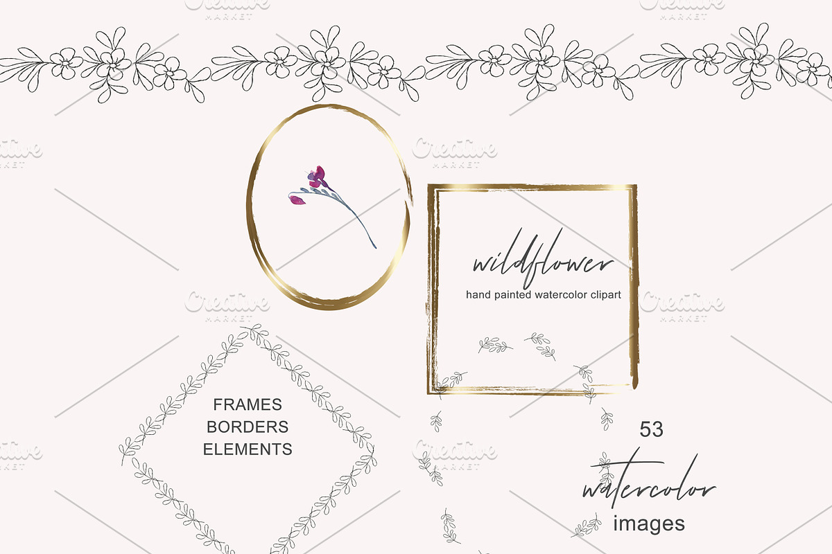 Watercolor Wildflower Clipart, an Illustration by Patishop Art (Photo 8 of 9)