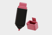 Highlighter pen 3d model, an Object 3D Model by fahad121 (Thumbnail 2 of 8)