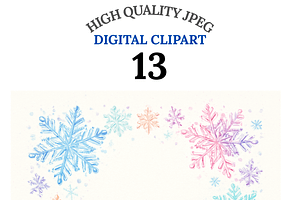 Snowflake Border Clipart Set, a Decorative Illustration by Pati Charm Studio