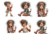Quirky Woman Selfie Clipart PNG, a Seasonal Illustration by DreamArtGraphic (Thumbnail 3 of 5)
