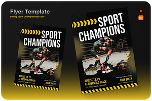Boxing Sport Championship Flyer, a Flyer Template by Annora Studio