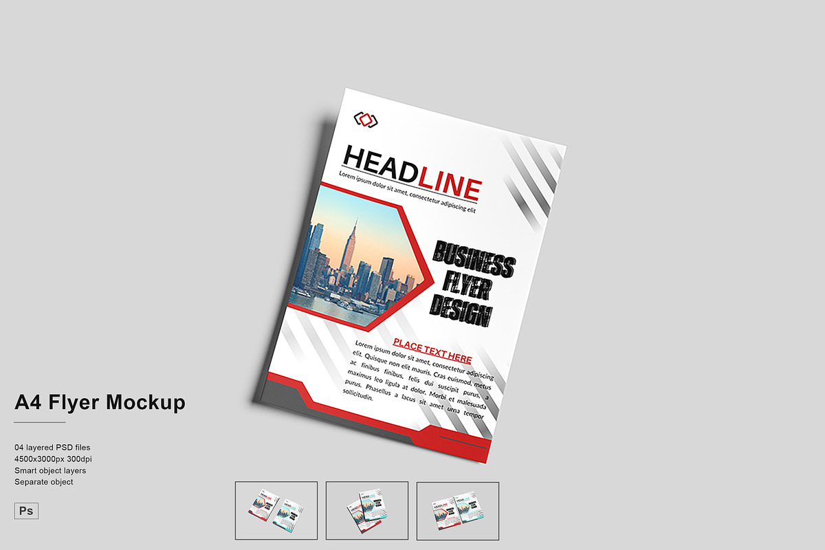 High Quality A4 Flyer Mockup, a Mockup by NyakBiett (Photo 1 of 5)