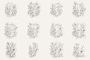 Floral Alphabet Line Art Vol 2, a Decorative Illustration by AW Studios (Thumbnail 2 of 6)