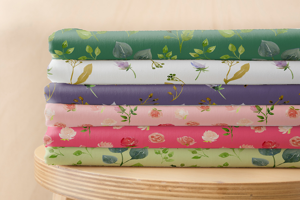 Watercolor seamless floral pattern, a Pattern Graphic by swiejko (Photo 2 of 5)