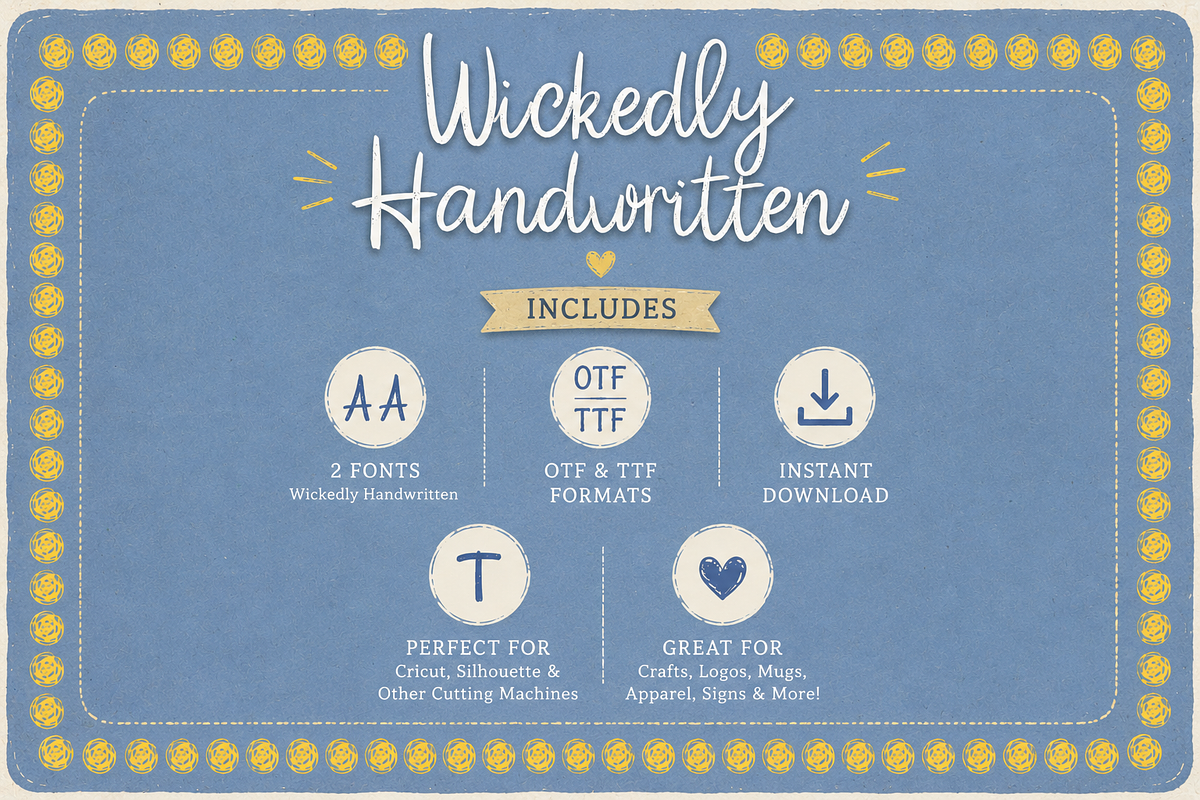 Wickedly Handwritten – Script Font, a Handwritten Font by Wicked Creative (Photo 1 of 3)