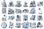 Cozy Reader Watercolor Clipart Set, a Seasonal Illustration by Daily.Designs (Thumbnail 2 of 4)
