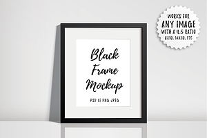 Black Frame Mockup - PSD AI PNG JPEG