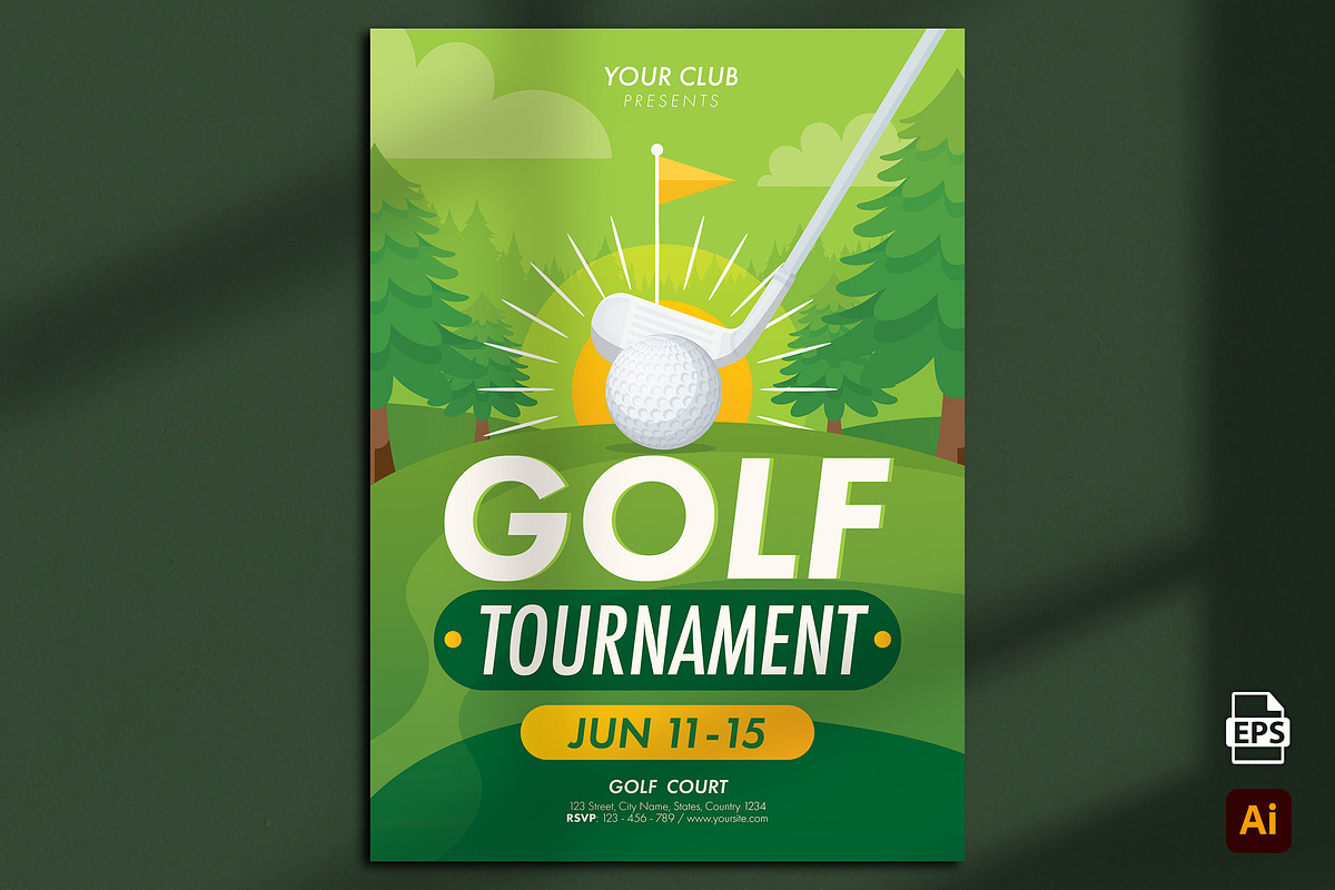 Golf Tournament Flyer, a Flyer Template by Aarley Kaiven