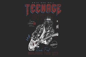Rock and roll guitarist poster