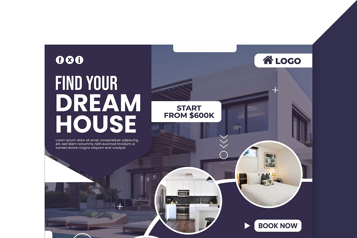 Real estate social media banner, a Decorative Illustration by Photoshop Action (Photo 16 of 17)