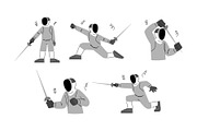 Character Fencing Vol. 1 Doodle, a Sport Illustration by SLAB! Design (Thumbnail 2 of 3)