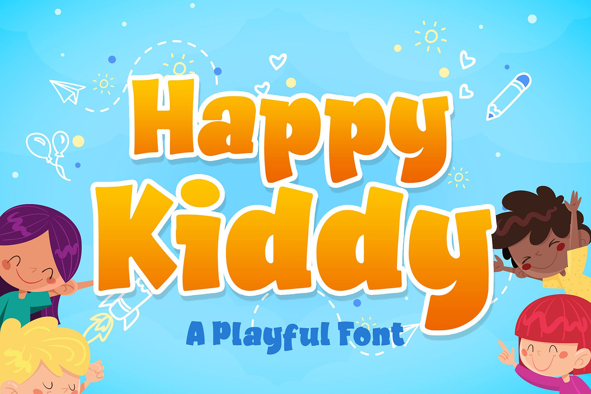 Happy Kiddy - a Playful Font, a Font by Blankids Studio (Photo 1 of 8)