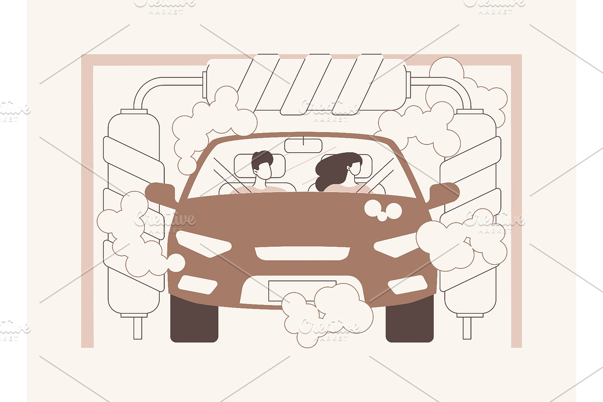 Tunnel car wash isolated cartoon, a Technology Illustration by Visual ...