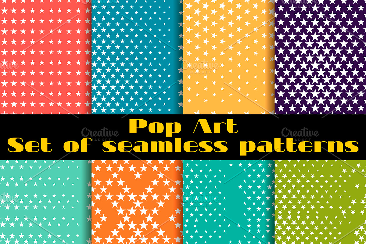 Pop Art seamless patterns, a Pattern Graphic by Andy Vinnikov (Photo 2 of 2)