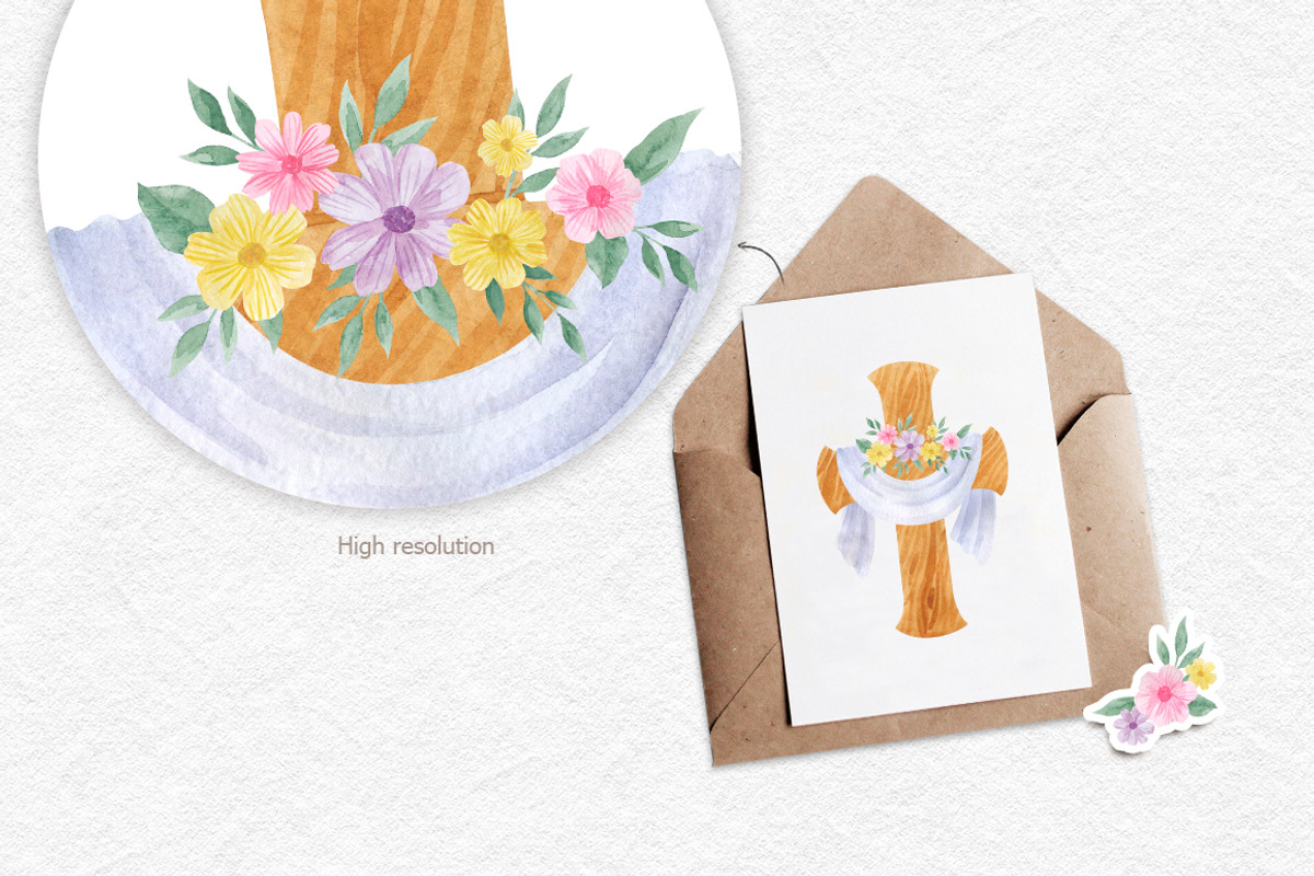 Easter wooden cross clipart, an Object Graphic by CreativeByLu (Photo 3 of 4)