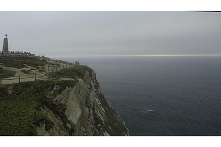 Aerial view of a cliff and calm sea, a Nature Photo by Media Whale Stock