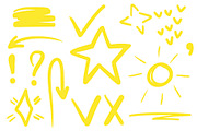 Set of neon yellow marker, a Decorative Illustration by Tati_Kli (Thumbnail 3 of 3)