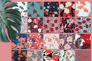 20JPG/EPS Tropical floral pattern