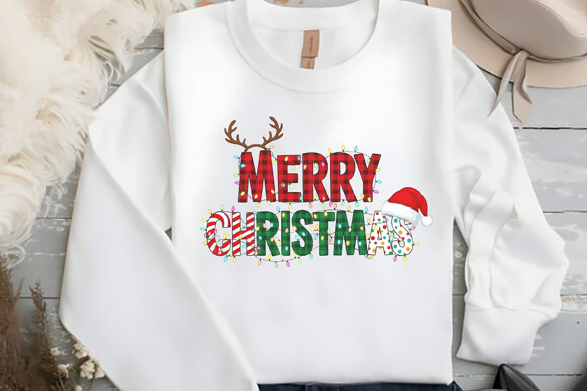 Merry Christmas PNG, Sublimation, an Illustration by Black Bird Studio (Photo 2 of 4)