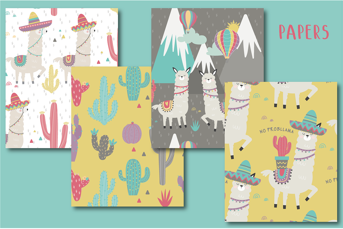 LLamas paper, a Pattern Graphic by Poppymoondesign (Photo 2 of 2)