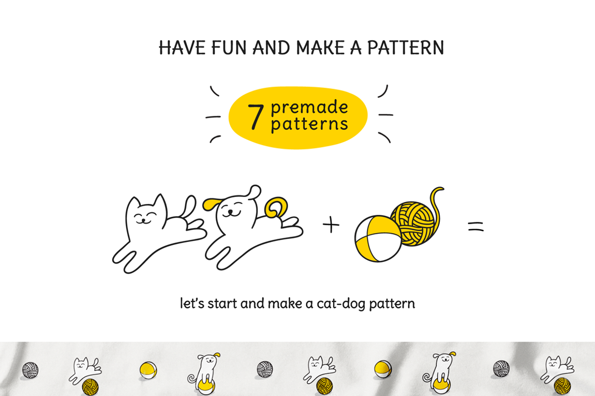 PLAY TIME | LITTLE CAT & DOG SET, a Pattern Graphic by CATMINT (Photo 5 of 10)