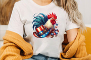 Watercolor Patriotic Cock  Sublimati, an Illustration by SVGArt (Thumbnail 4 of 8)