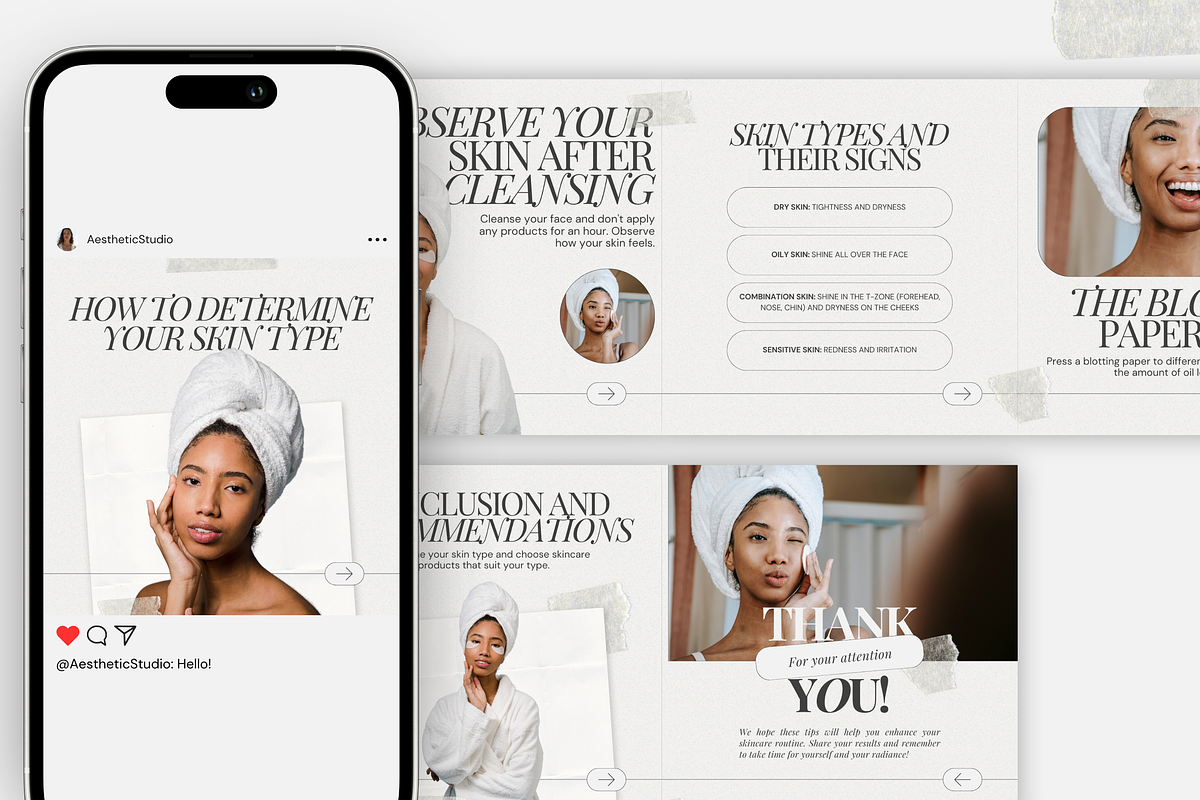 Skincare CANVA Instagram Carousel, a Social Media Template by Xenié Creative (Photo 6 of 8)