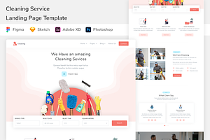 Cleaning Service Landing Page Templa