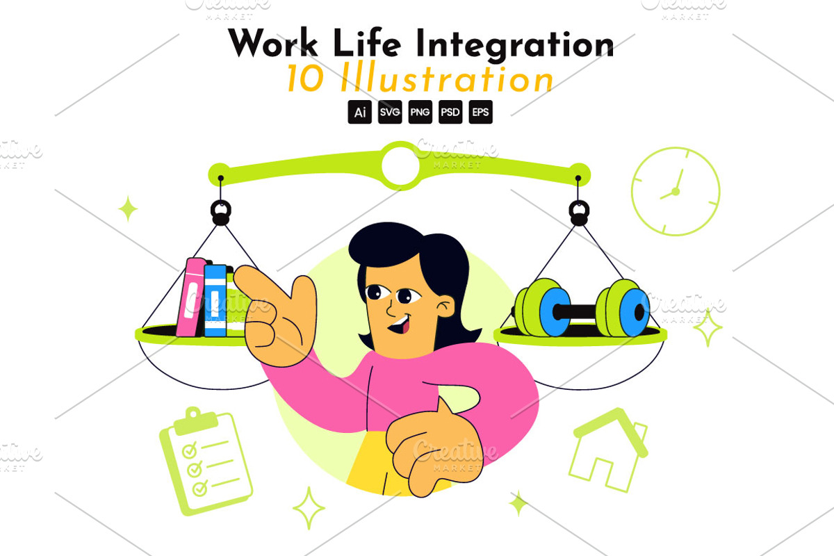10 Work Life Integration, a Person Illustration by denayunebgt (Photo 1 of 4)