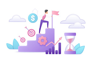Business development success, a Finance Illustration by Lemberg Vector