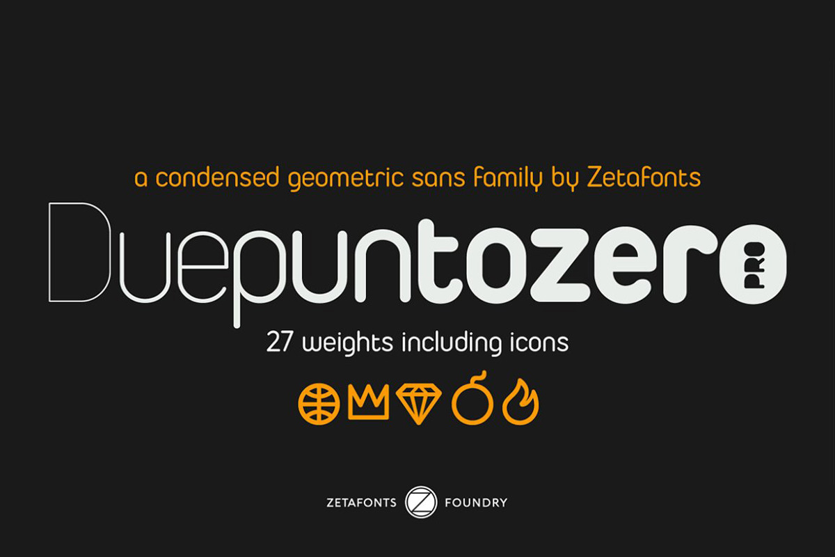 Duepuntozero Pro - 27 fonts, a Sans Serif Font by Zetafonts (Photo 1 of 12)