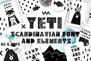 Yeti - Scandinavian font & elements, a Script Font by JuliyArt (Thumbnail 1 of 10)
