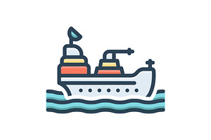 Naval ship color icon, a Duotone Icon by Creative priyanka