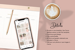 18 Post Instagram Puzzle Template