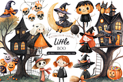 Cute Halloween Clipart PNG, a Seasonal Illustration by MockupWizard (Thumbnail 1 of 6)