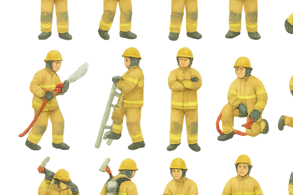 Firefighter Rescue Team Set, an Object Graphic by RT Studio (Photo 2 of 4)