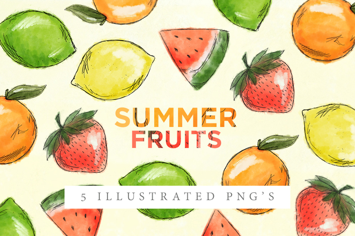 Summer Fruits | Illustrated PNGs, a Graphic by Victoria Bilsborough (Photo 1 of 2)