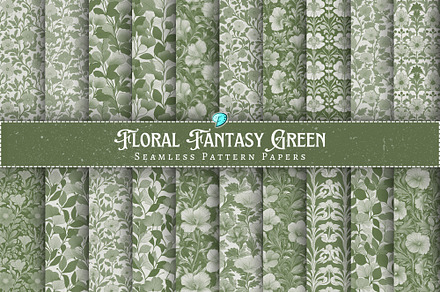 Floral Fantasy Green Patterns