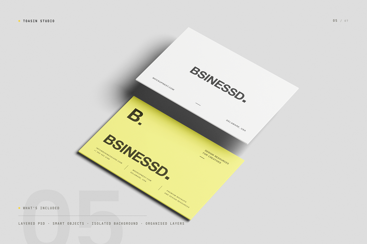 Business Card Mockup 85x55mm, an Advertising Mockup by Toasin Studio (Photo 5 of 7)