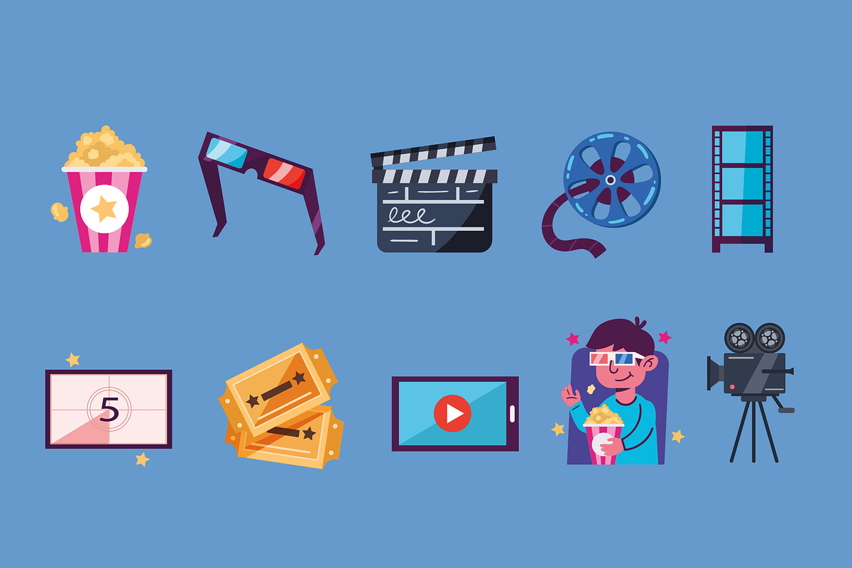 Movie Night Icon Set