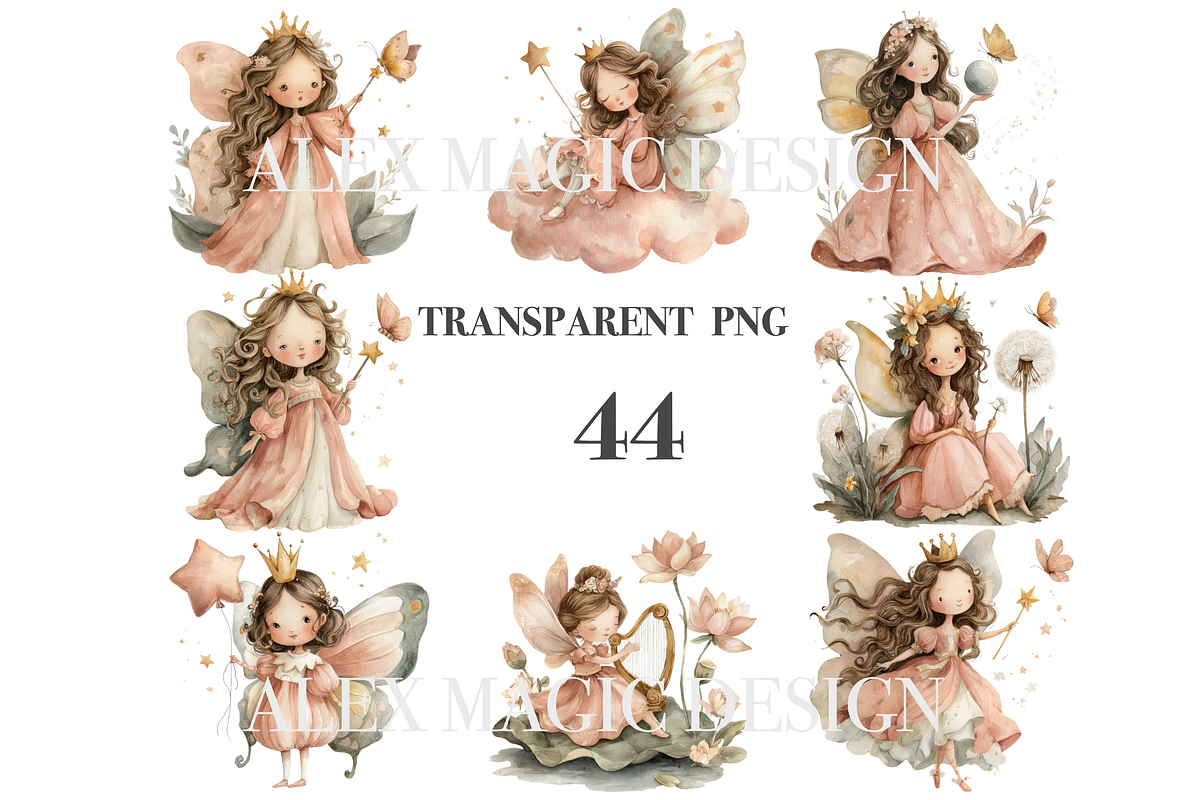 44 Butterfly Princess Clipart, an Illustration by Pati Charm Studio (Photo 4 of 9)