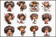 Flowers and Girls Clipart Bundle, an Illustration by Sublimation Artist (Thumbnail 3 of 6)