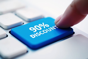 Finger pressing discount key on keyb, a Business Photo by Perpis