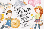 Farm Animals Watercolor kids, an Animal Illustration by Tanya Kart (Thumbnail 1 of 5)