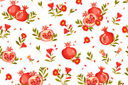 Pomegranates vector pattern., a Pattern Graphic by Mona Monash (Thumbnail 3 of 6)