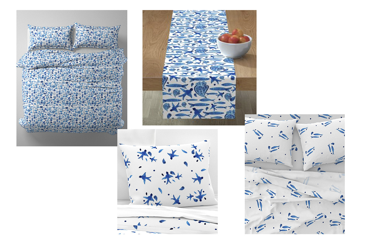 Portugal Blue & White Watercolor, a Decorative Illustration by ElicoelhoDesign Shop (Photo 1 of 5)